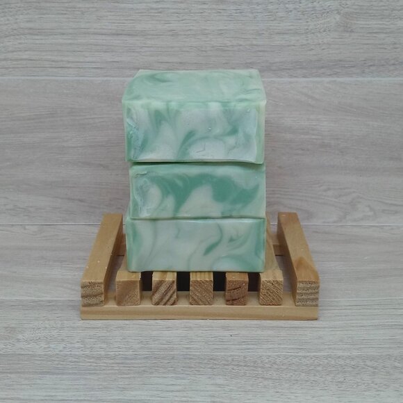 3x Handmade Country Green Apple Soap Bars - Picture 3 of 4